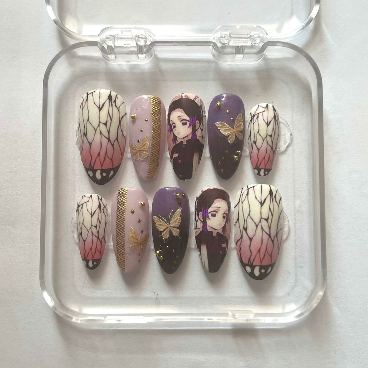Demon Slayer Shinobu Kocho press-on nails