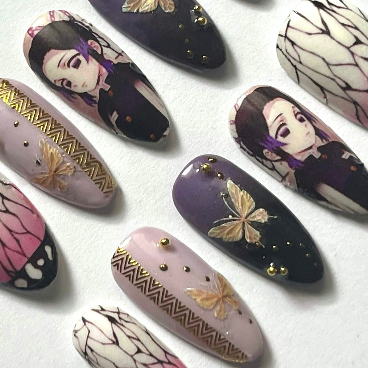Demon Slayer Shinobu Kocho press-on nails