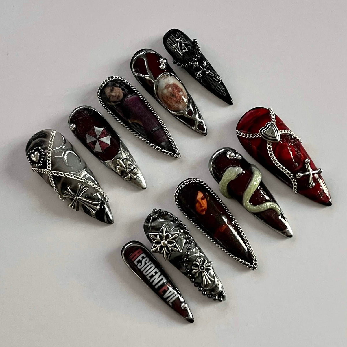 Resident Evil Ada Wong press-on nails