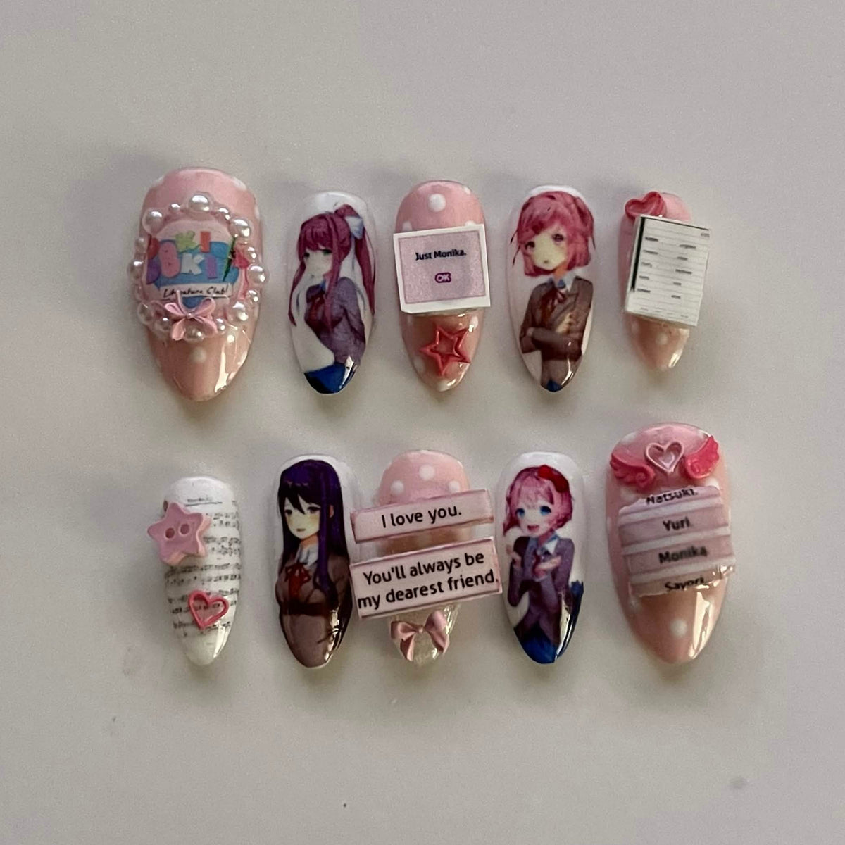 Doki Doki Literature Club press-on nails