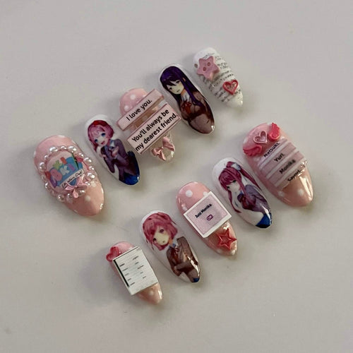 Doki Doki Literature Club press-on nails