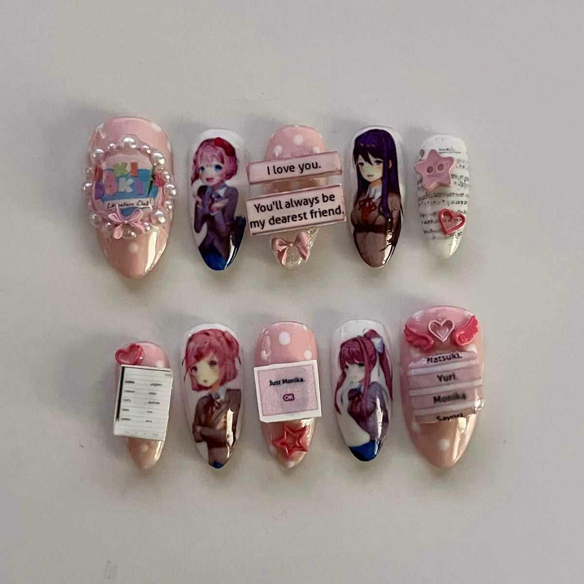 Doki Doki Literature Club press-on nails