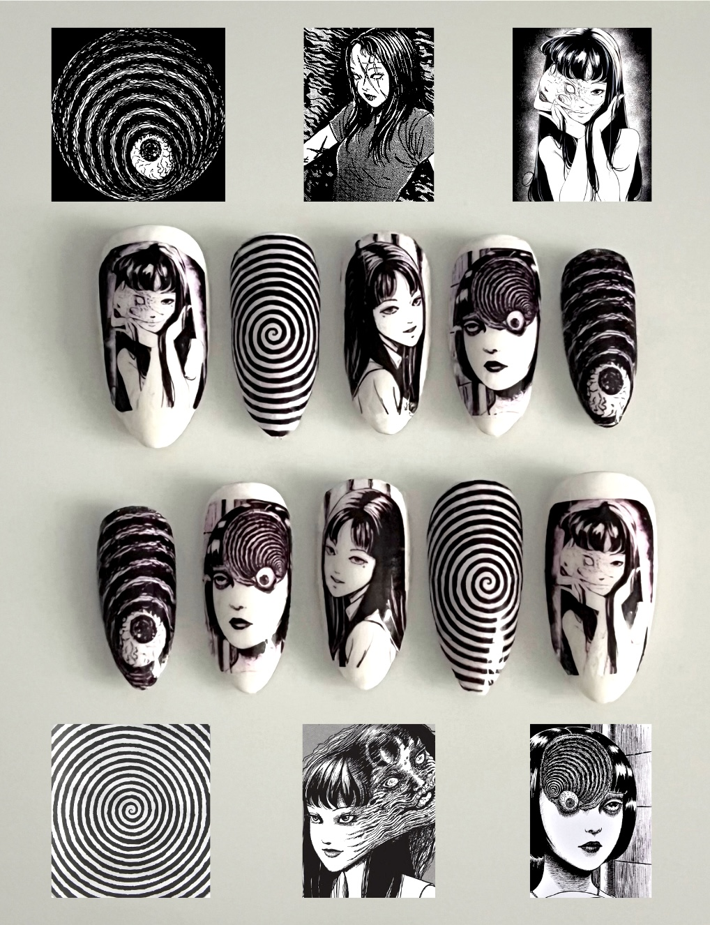 Junji Ito’s Tomie press-on nails
